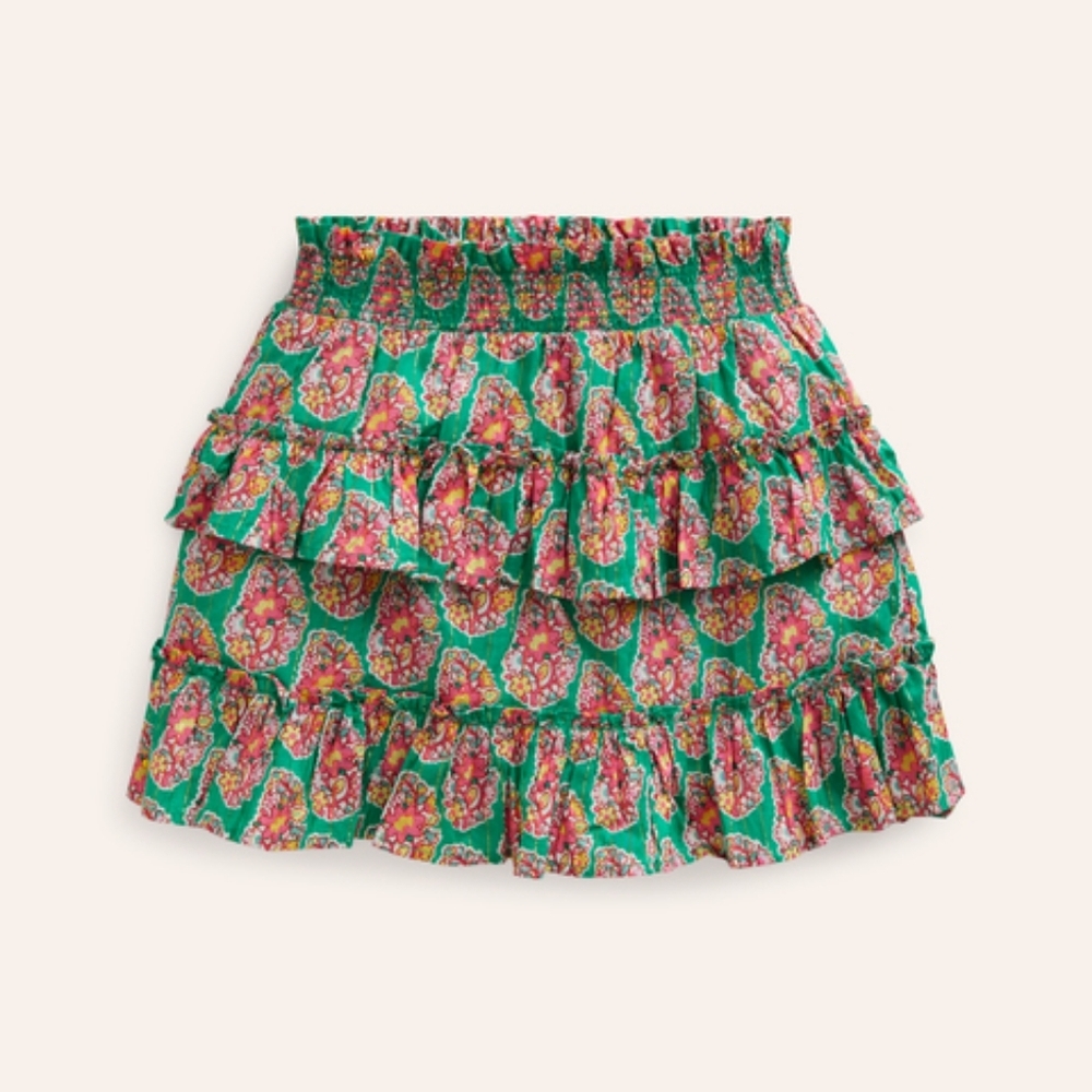 Mini Boden Girl's Tiered Printed Skort
